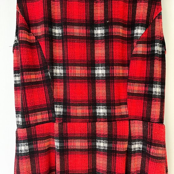 red plaid sleeveless midi dress - Picture 6 of 12